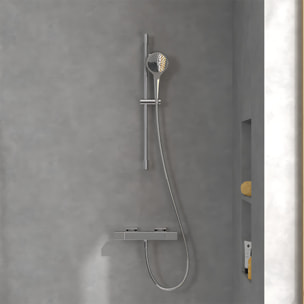 Mitigeur douche thermostatique VILLEROY ET BOCH Universal rectangle + Ensemble de douche Verve Showers 3 jets