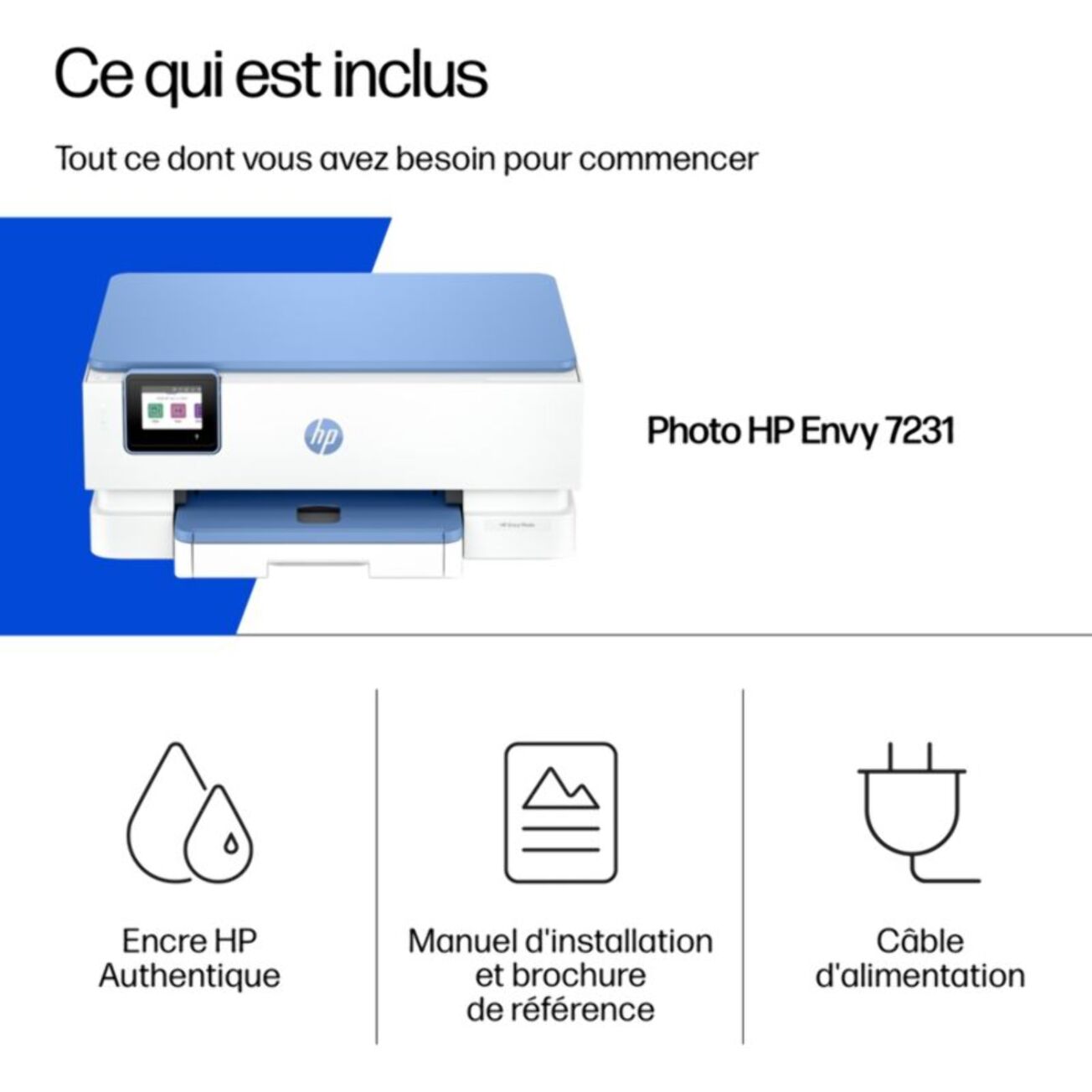 Imprimante jet d'encre HP Envy Photo 7231 éligible Instant Ink