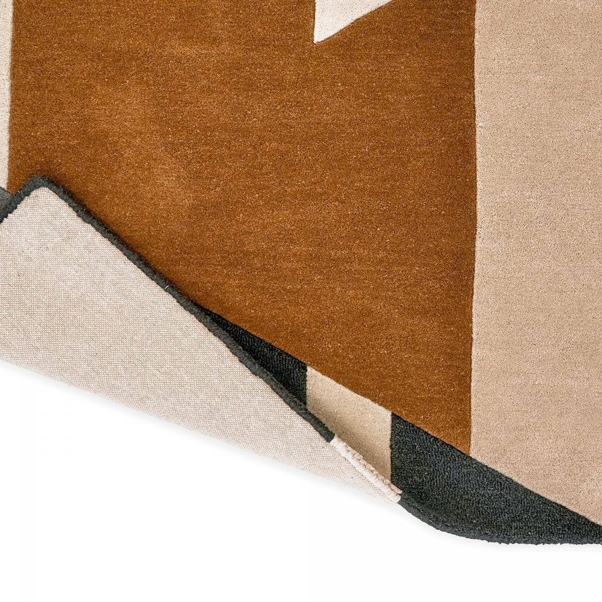 Tapis salon et chambre fait à la main en laine motif géométrique HAGU