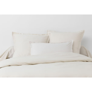 Parure De Drap 3Pcs Drap Housse 90x190cm 100% Coton 57fils/cm2 Beige