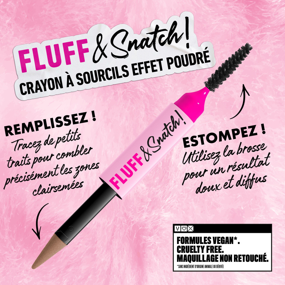 NYX Professional Makeup Fluff & Snatch Crayon Sourcil Précision Effet Poudré ASH BLONDE