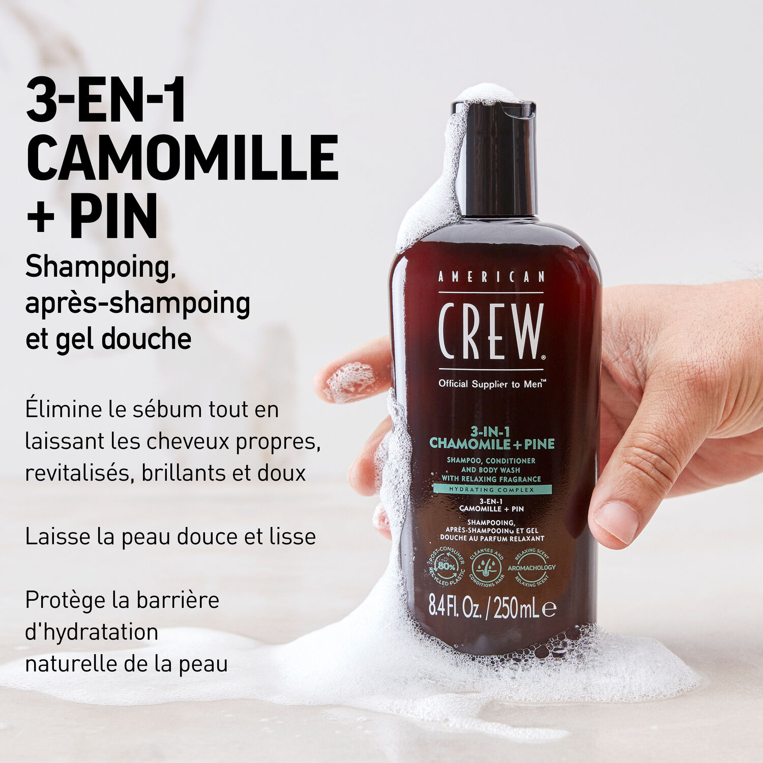 3-en-1 Camomille et Pin - Shampooing 3en1 Revitalisant Hydratant et Apaisant 450 ml