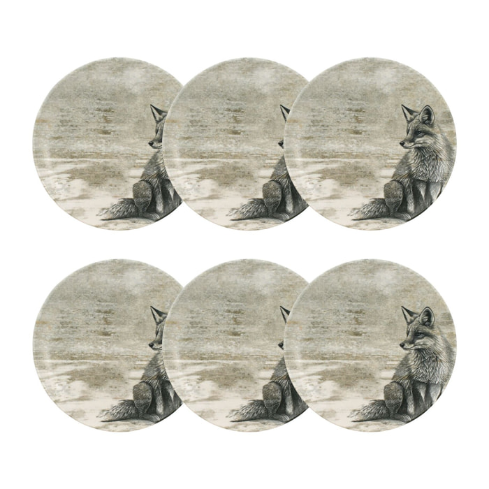 Lot de 6 assiettes à dessert en porcelaine 21cm LACHAT