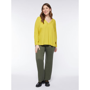 Fiorella Rubino - Blusa in plumetis di viscosa ECOVERO™ - Giallo