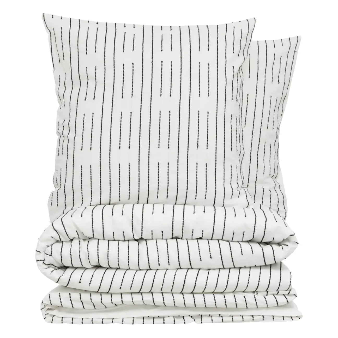 Parure de lit Kain coton blanc/noir 260x240cm