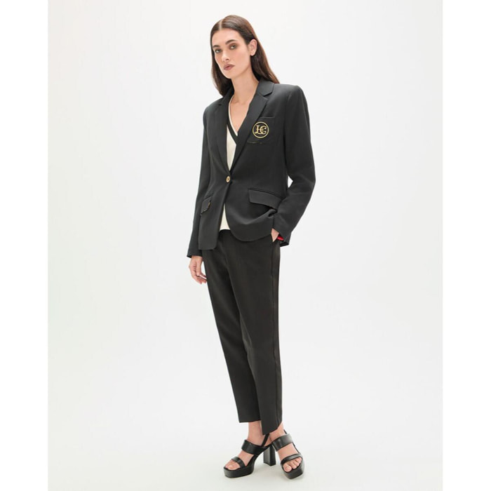 Blazer aderente con tasche a patta