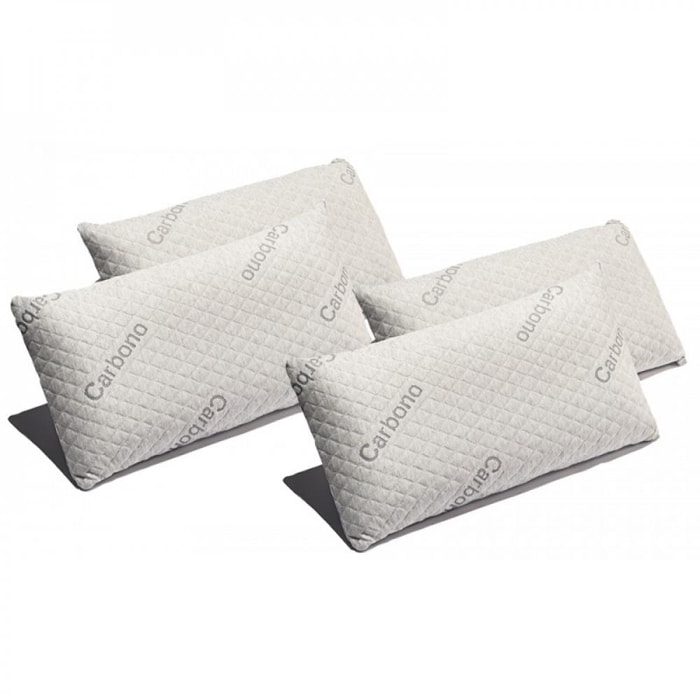 Pack 4 Almohadas Carbono Firmeza Media Desenfundable Efecto anti-stress