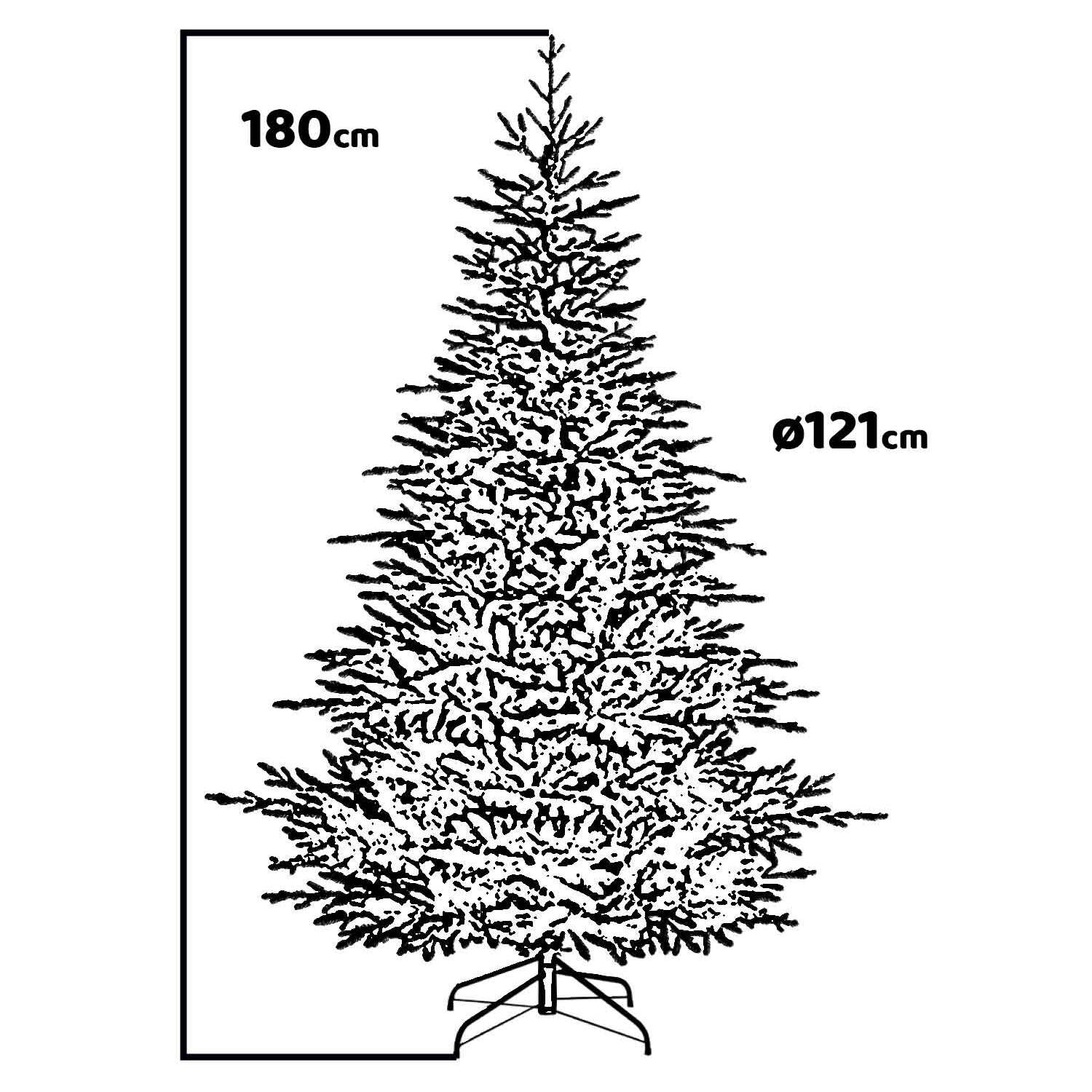 Lotus - Albero di Natale effetto realistico in PE ø121x180H, 414 rami