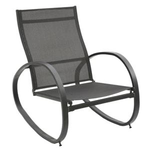 Fauteuil à bascule "Nevada" graphite en acier traité époxy