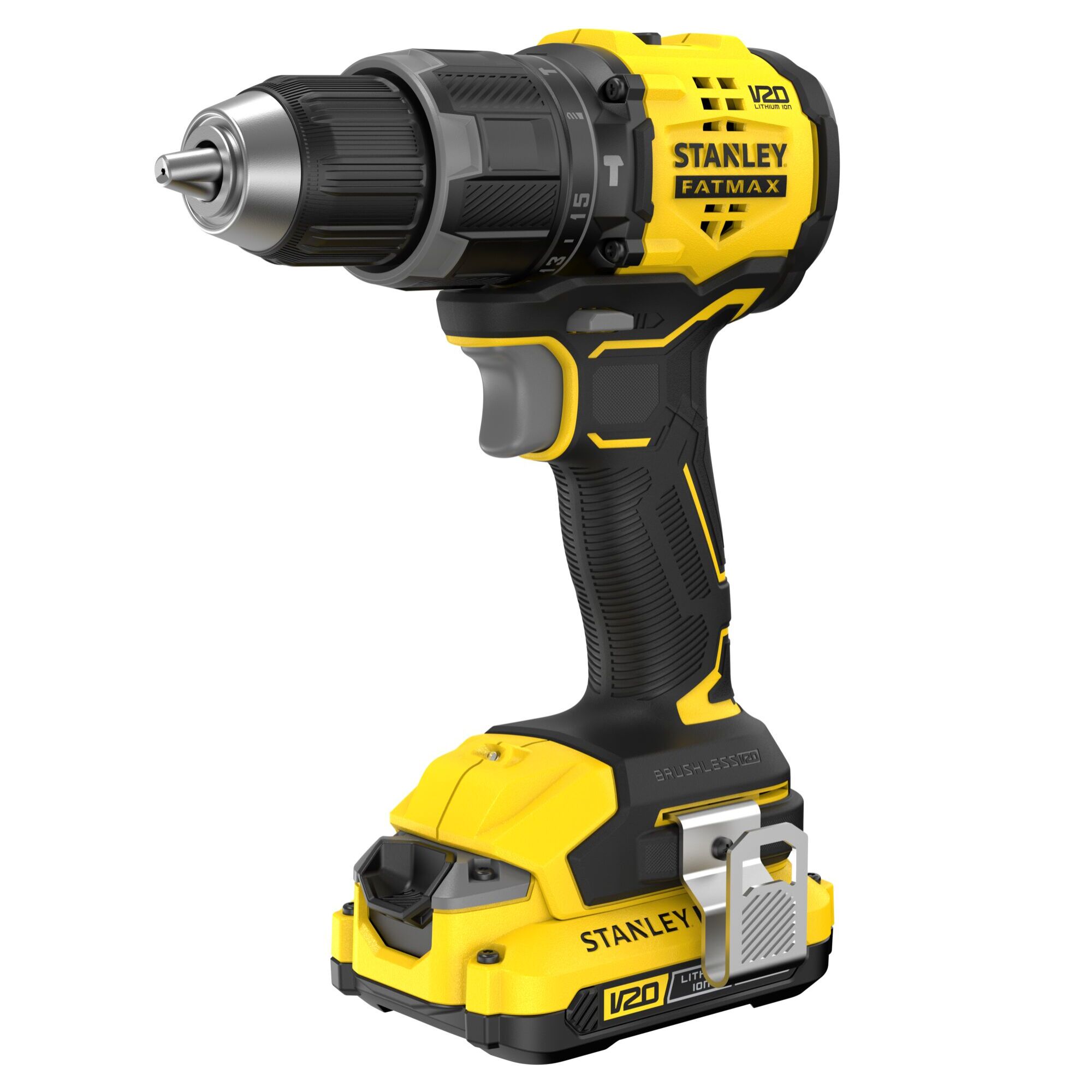 Perceuse visseuse à percussion 60Nm Brushless V20 FatMax 18V avec 2 batteries 2Ah en malette Pro-Stack