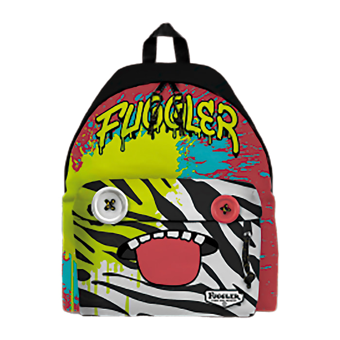Zaino Americano Fuggler. Scomparto per laptop. Schienale e spallacci regolabili e imbottiti. Con accessori a pulsante.