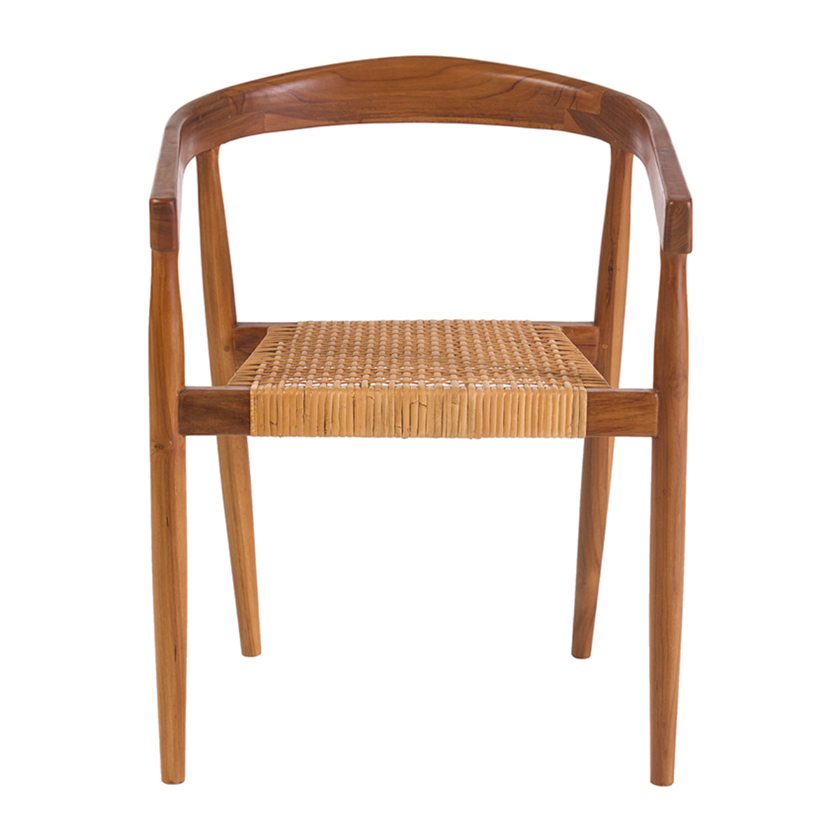 Chaises ethniques en bois teck massif et cannage rotin (lot de 2) NEGARA