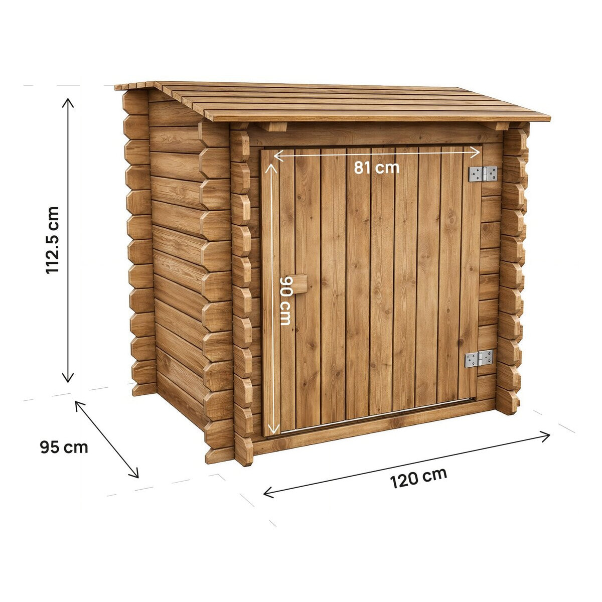 Coffre de filtration en bois traité pour piscine "Keny" -  120 x 95 x 113 cm -