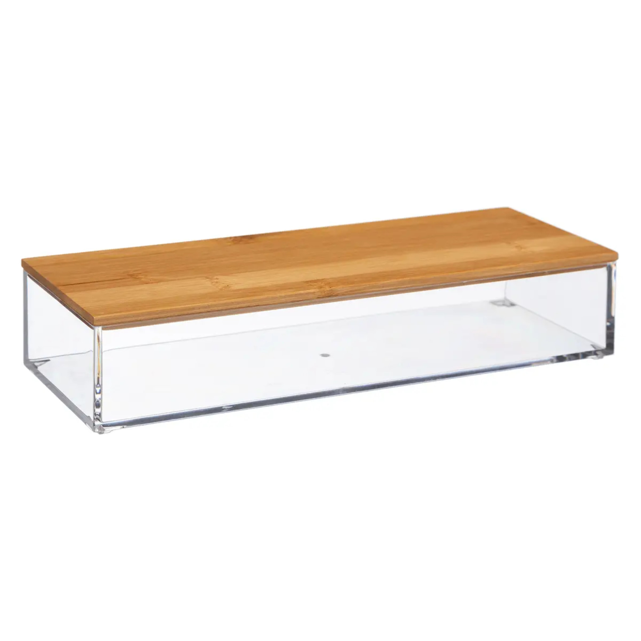 Boîte rectangulaire angulaire "Selena" bambou grand modèle