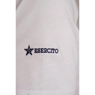 T-shirt Esercito bianca in cotone uomo