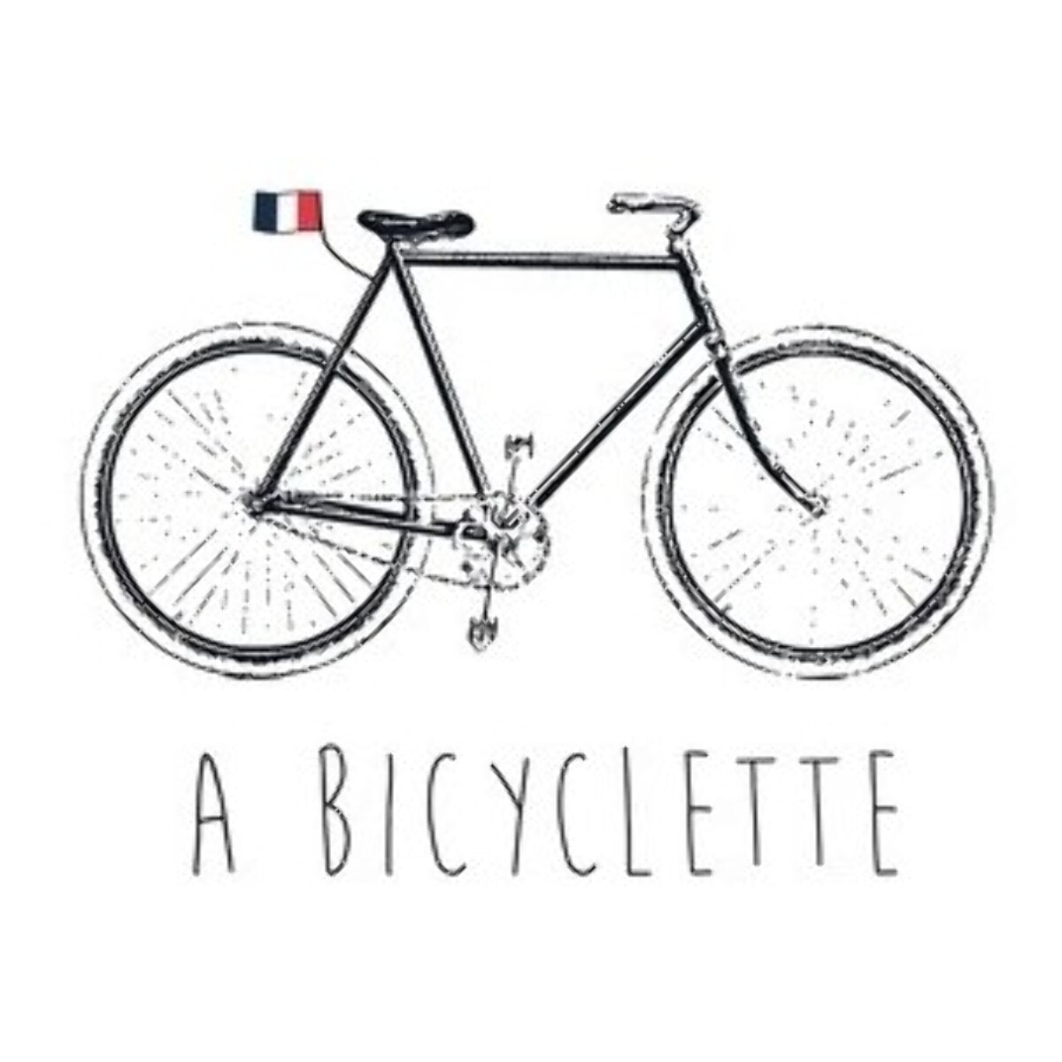 Rideau de douche Français Polyester 180x200cm BICYCLETTE Bleu & Blanc MSV
