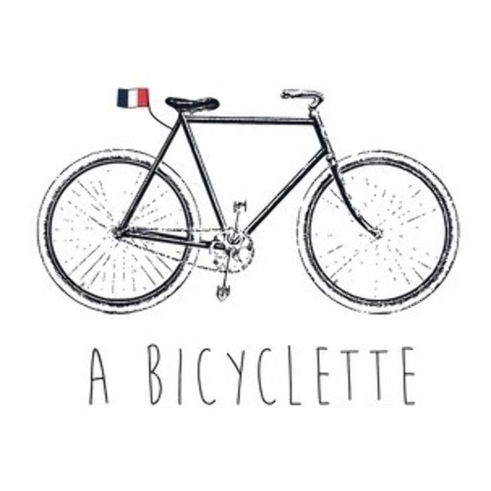 Rideau de douche Français Polyester 180x200cm BICYCLETTE Bleu & Blanc MSV