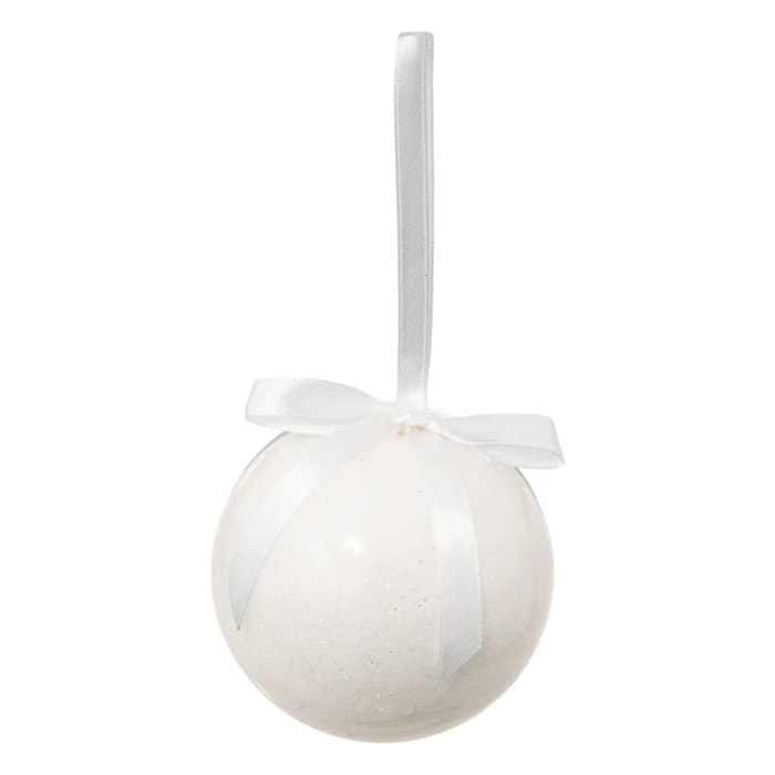 Boule unie 7,5cm papier blanc