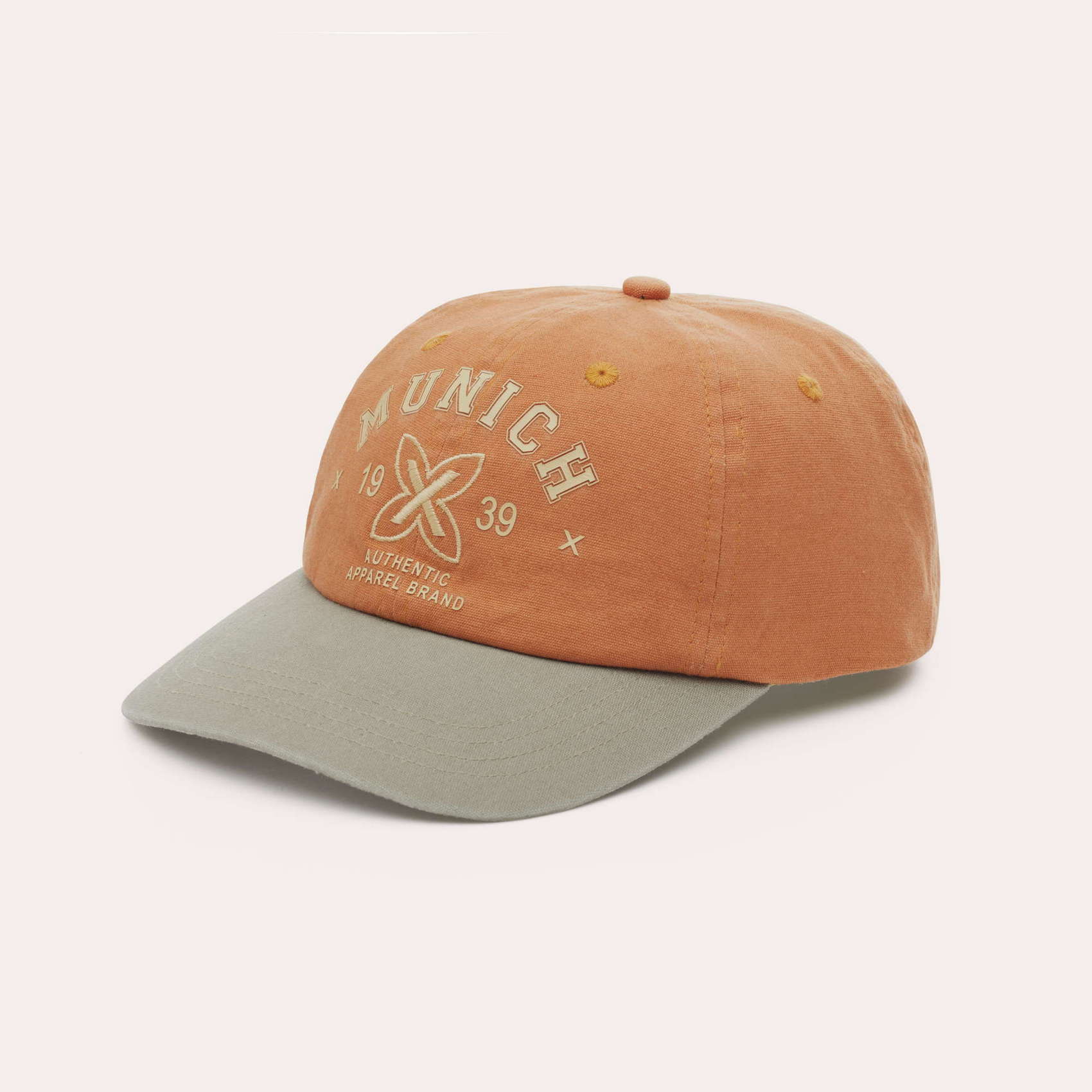 Gorra MUNICH varsity lifestyle de algodón naranja