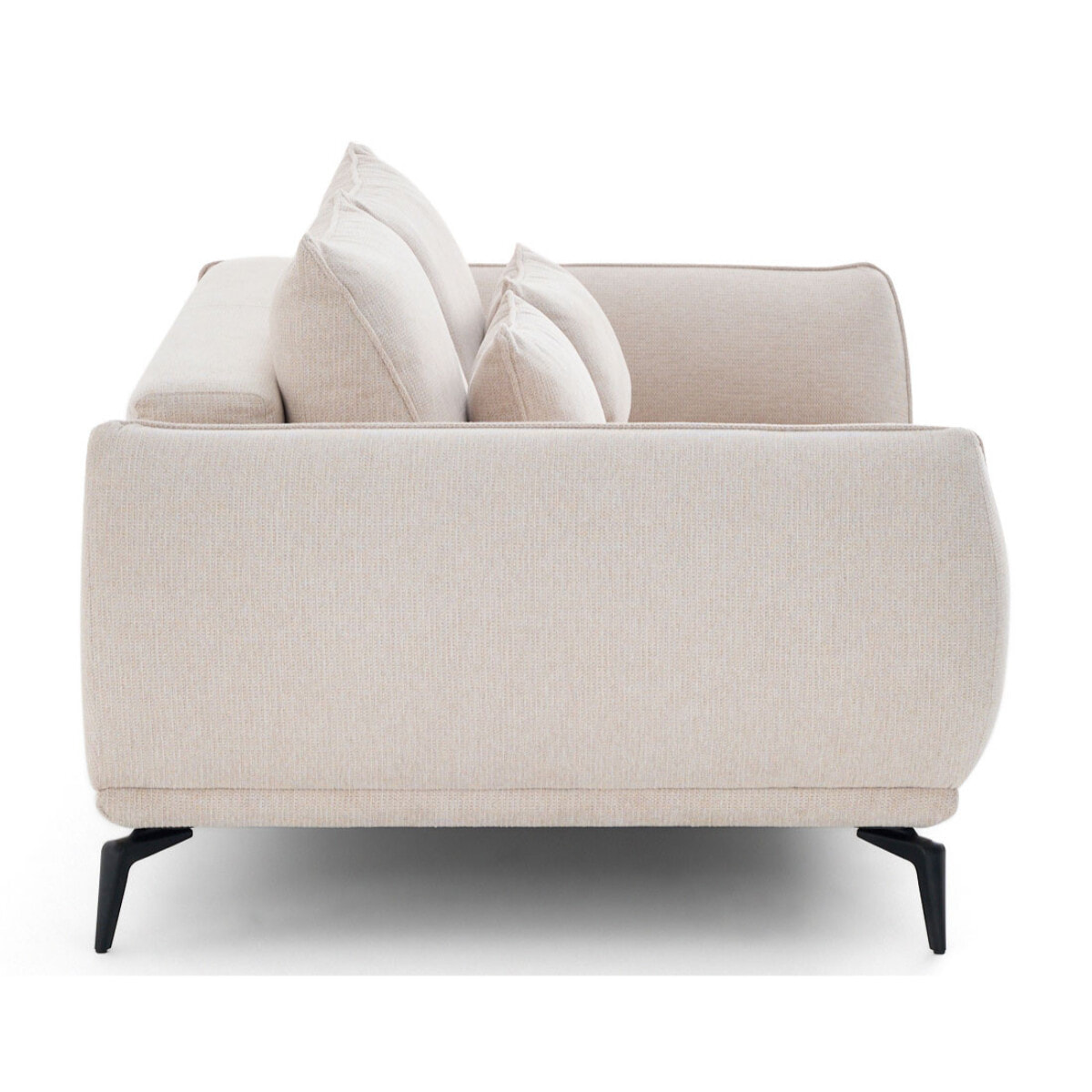 Arica - canapé droit 2 places en tissu texturé - Beige