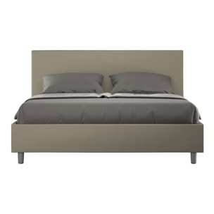 Letto matrimoniale contenitore imbottito 160x210 similpelle cappuccino Adele