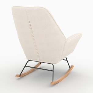 Rocking-chair en tissu bouclé blanc - Shaun