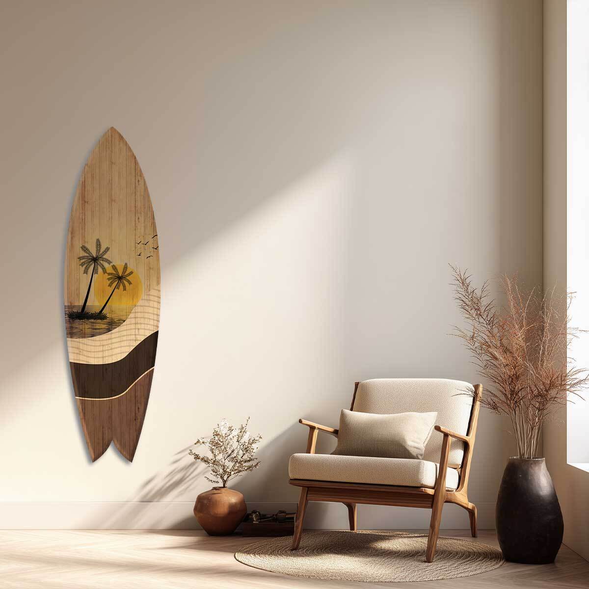 Planche de surf décorative Sunset Ride Tableau alu Dibond