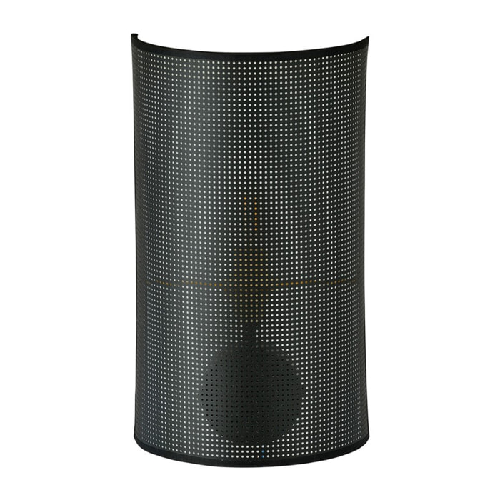 Applique ASTON in acciaio nero con dettagli oro