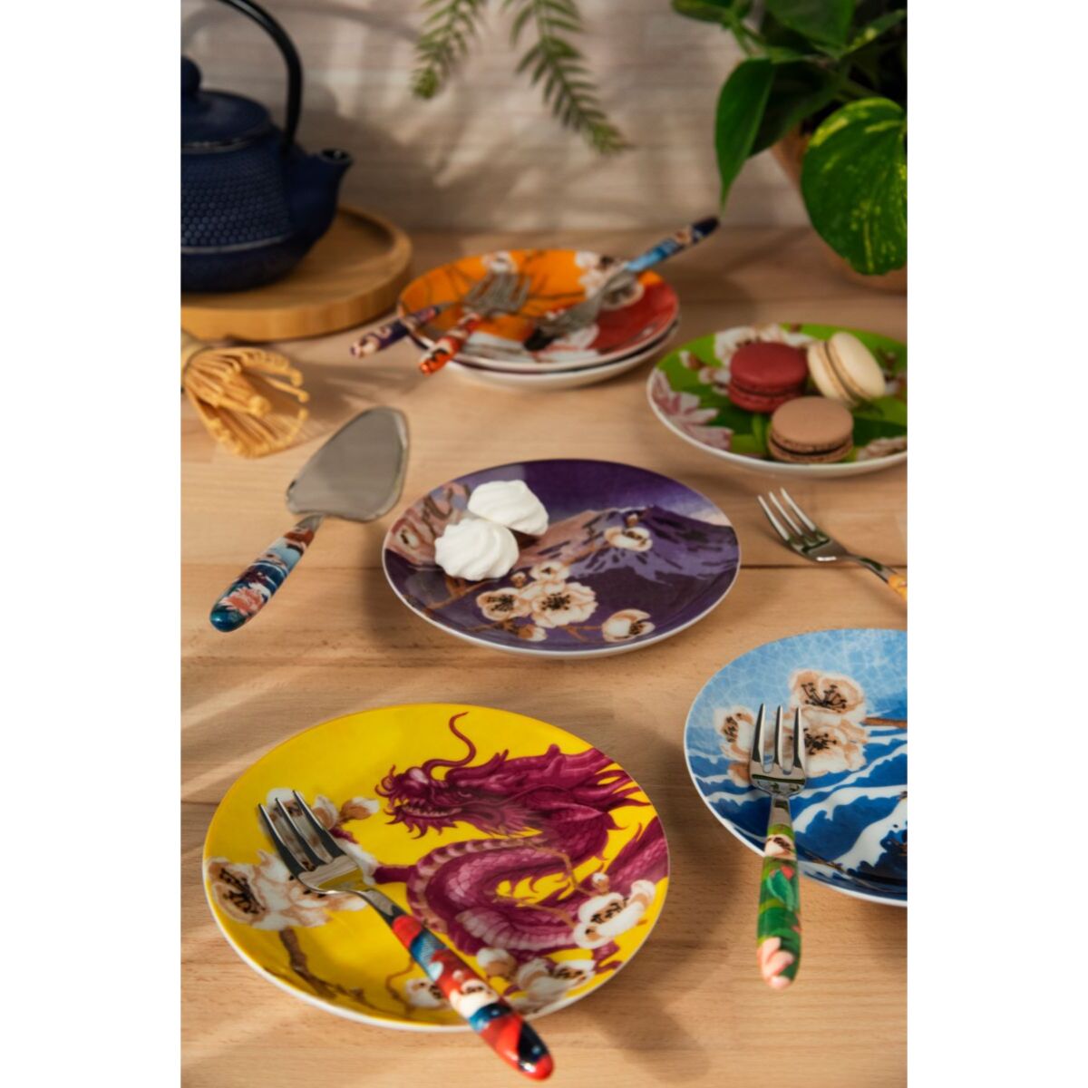 Set de 6 assiettes apéritif en porcelaine Excelsa – Fuji, Multicolore