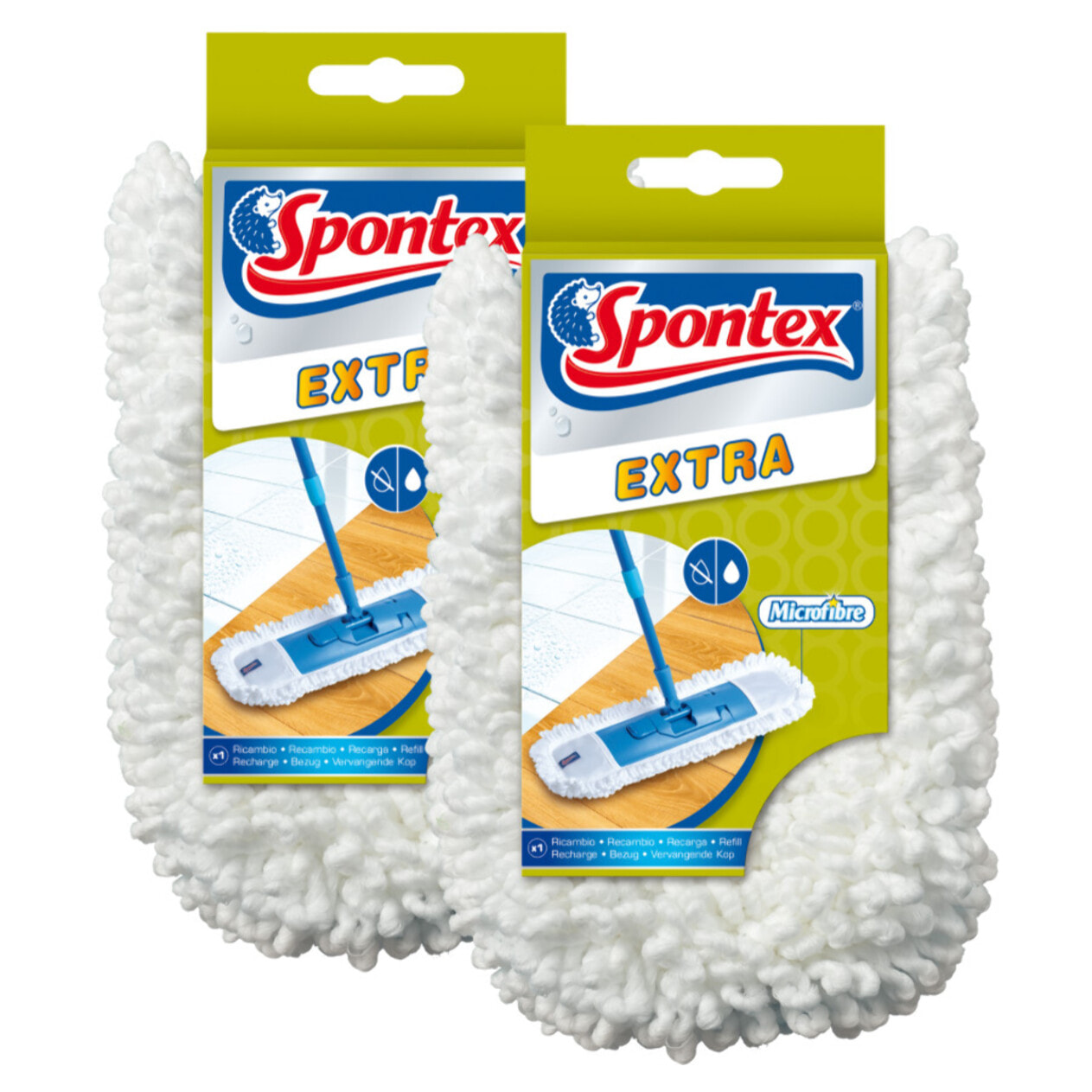 Spontex - 1 Lot de 2 Recharges Microfibre Pour Balai Extra