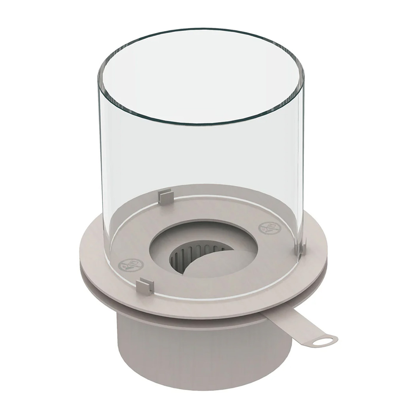 Bruciatore a bioetanolo per camino 1,5 L, in acciaio inox e vetro temperato Ø25 cm