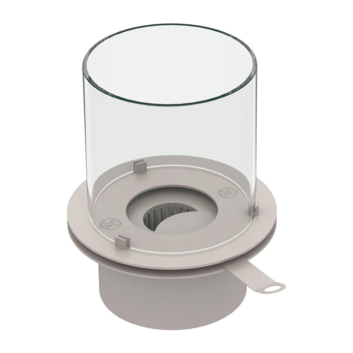 Bruciatore a bioetanolo per camino 1,5 L, in acciaio inox e vetro temperato Ø25 cm