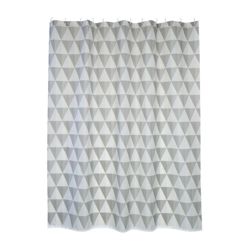 Rideau de douche Polyester NAROK 180X200cm QUALITE PREMIUM Gris & Blanc - Anneaux inclus MSV