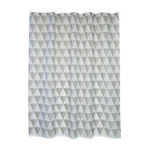 Rideau de douche Polyester NAROK 180X200cm QUALITE PREMIUM Gris & Blanc - Anneaux inclus MSV