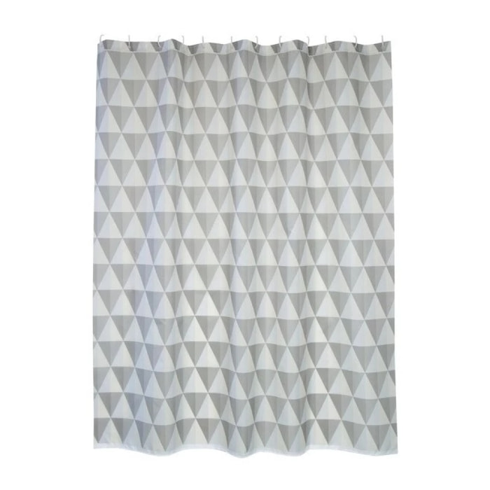 Rideau de douche Polyester NAROK 180X200cm QUALITE PREMIUM Gris & Blanc - Anneaux inclus MSV