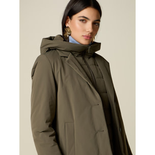 Oltre - Piumino lungo liscio - Verde militare