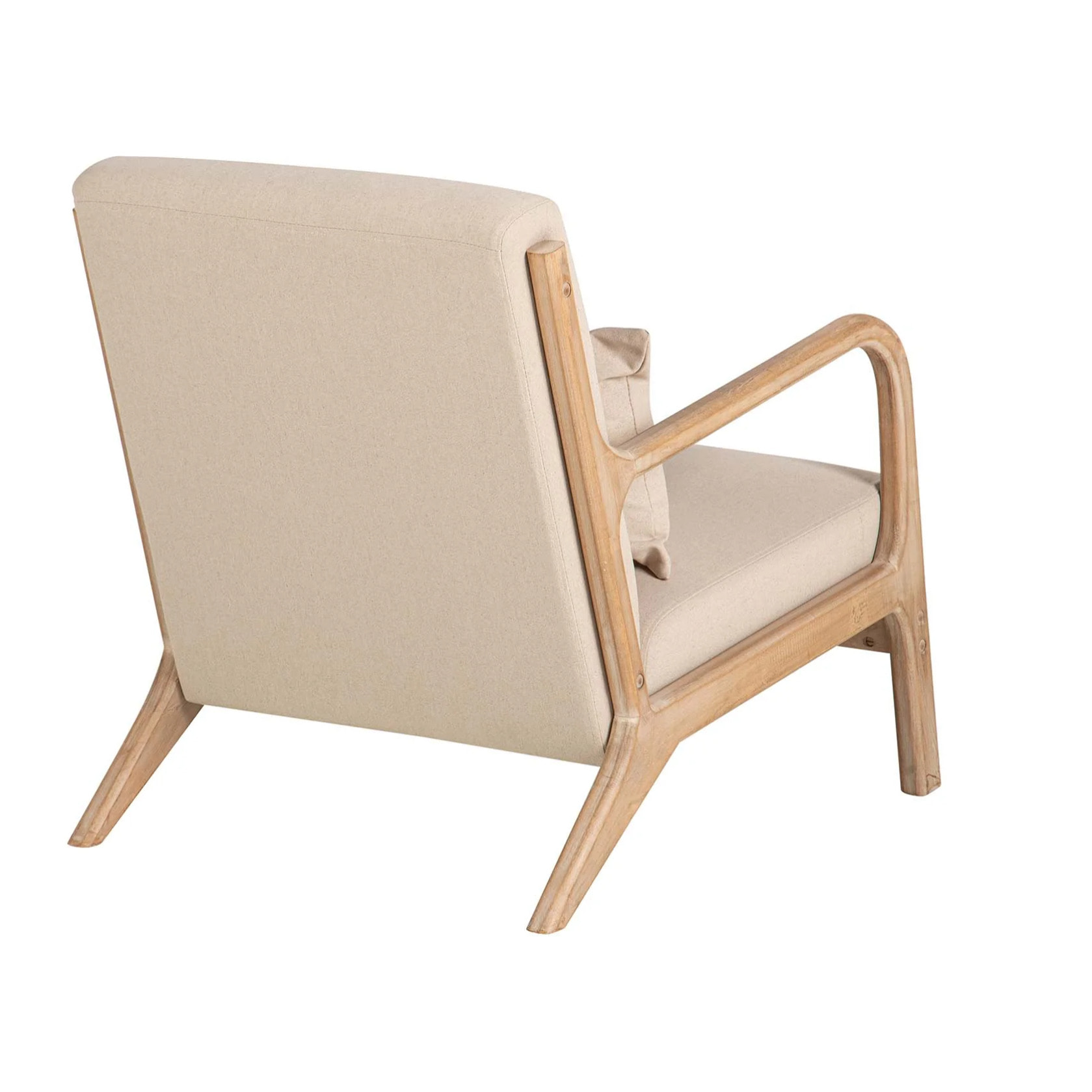 Butaca Madera Vintage Lino Beige 66x85x74 Cm