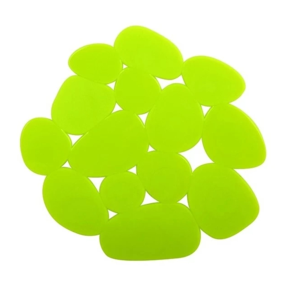 Lot de 4 Tapis antiderapants de douche ou baignoire PVC GALETS 12x13cm Vert Anis MSV