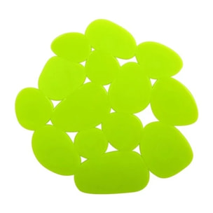 Lot de 4 Tapis antiderapants de douche ou baignoire PVC GALETS 12x13cm Vert Anis MSV