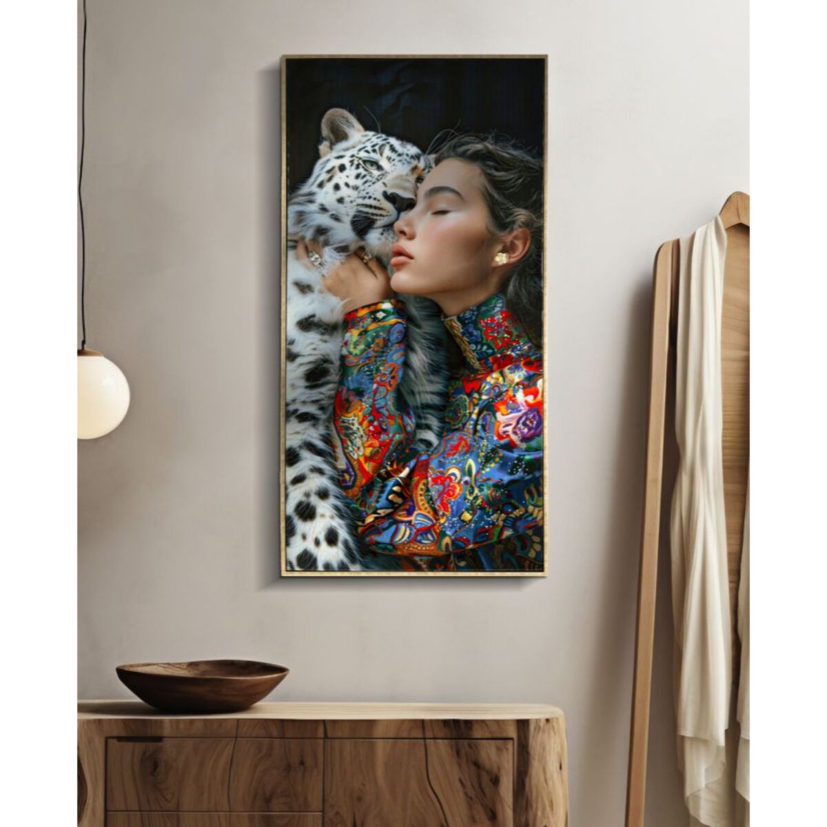 DIPINTO SU TELA LACCATO MOIRA C/CORNICE -A- CM 52X4X102