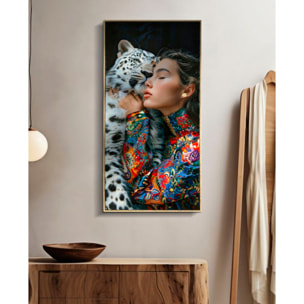 DIPINTO SU TELA LACCATO MOIRA C/CORNICE -A- CM 52X4X102