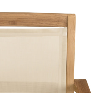 FUN - Ensemble de jardin en bois teck et textilène 10/12 personnes