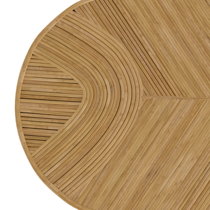 Table basse ovale en rotin naturel - Hélène