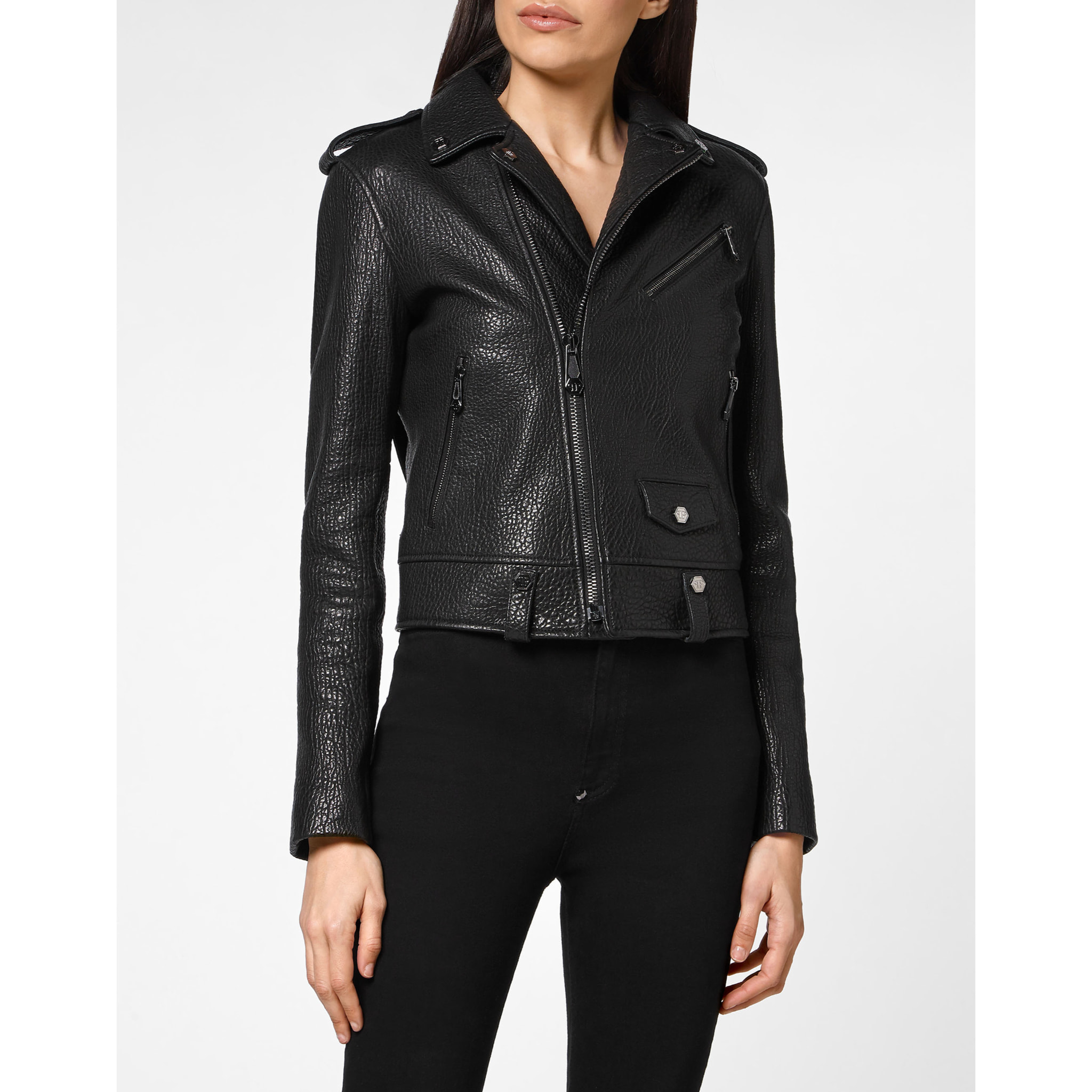 PHILIPP PLEIN Biker de cuero ICONIC PLEIN