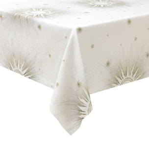 Nappe imprimée en lin, POUSSIÈRE D'ÉTOILE, Blanc