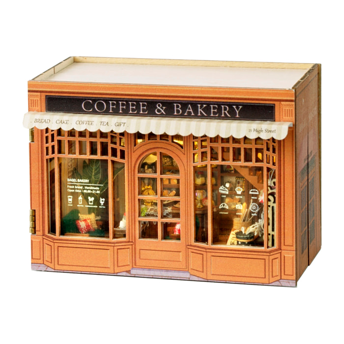 Colección Cubo fantástico, Tiempo de bagel. Maqueta plegable 3D realista con gran detalle y luces led.