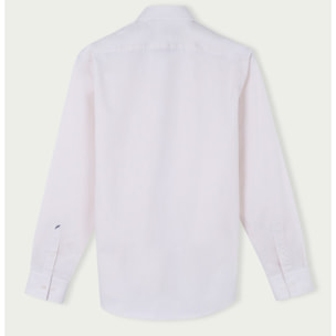 Camicia Uomo 1 Bottone Italiano Slim Twill Unito Avorio