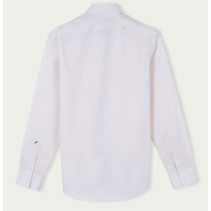 Camicia Uomo 1 Bottone Italiano Slim Twill Unito Avorio