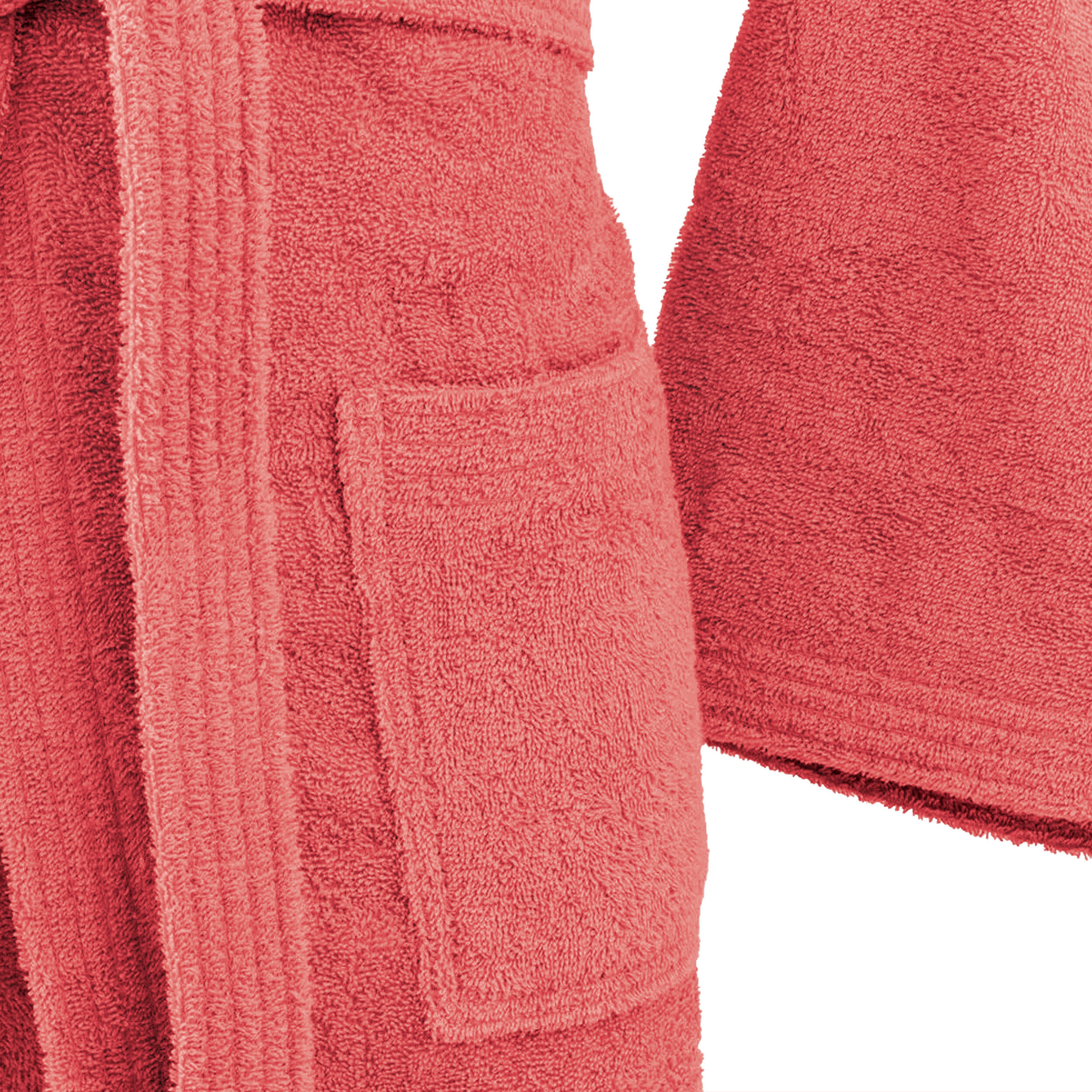 Bassetti Morbido Accappatoio 360 gr con Cappuccio 100% Cotone Uomo Donna Spugna Taglie Forti - ITALY Designed - Collezione VIVIAN - CORALLO R7