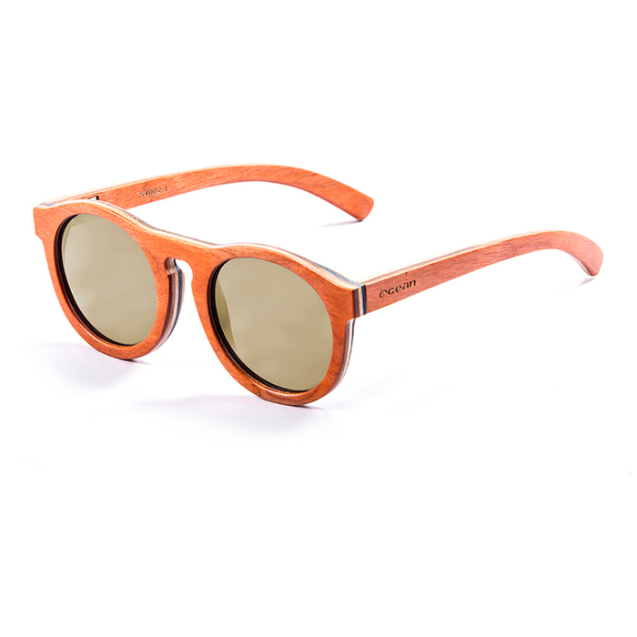 Gafas de sol OCEAN FIJI - Skatemadera / Revo naranja y amarilla